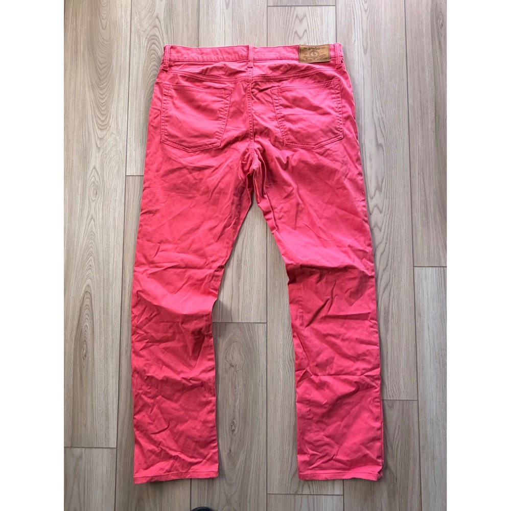 Polo Ralph Lauren Pants Mens 34 Pink Straight Leg Stretch Chino Denim 5 Pocket
